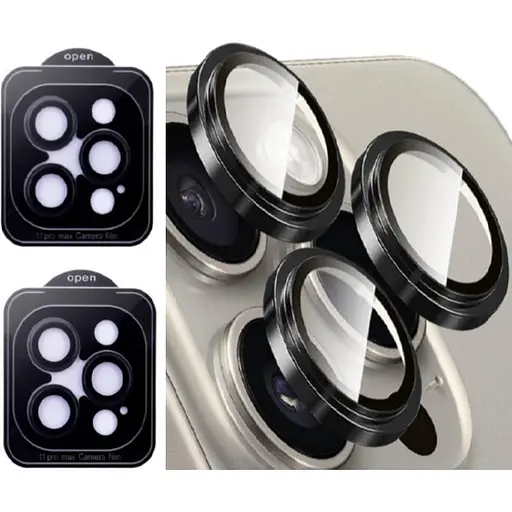 Захисне скло на камеру DK для Apple iPhone 11 Pro Max Lens Metal Ring Eagle Eye 015724 black 2 шт.