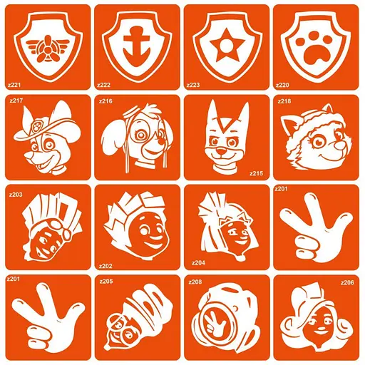 Набір трафаретів для біо-тату Fixies + Paw patrol fixies-paw-patrol-16