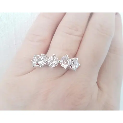 Срібне кільце Імперія золота з фіанітами. КВ1091С 18,5 - фото 2