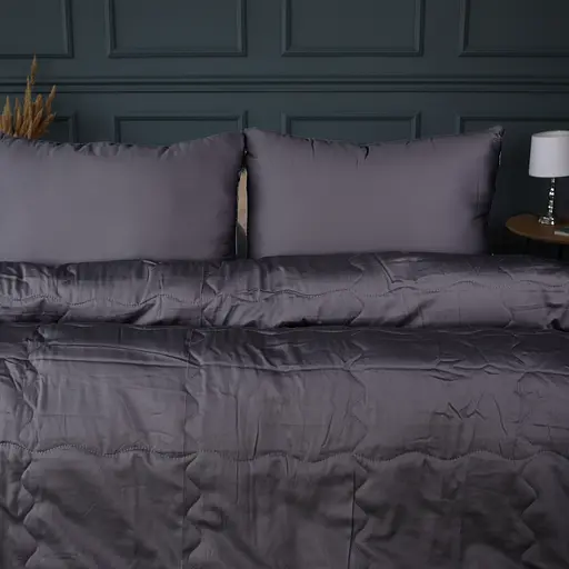 Літній постільний комплект MirSon Line Satin Premium Iron grey Modal King Size (2200010976731) - фото 2