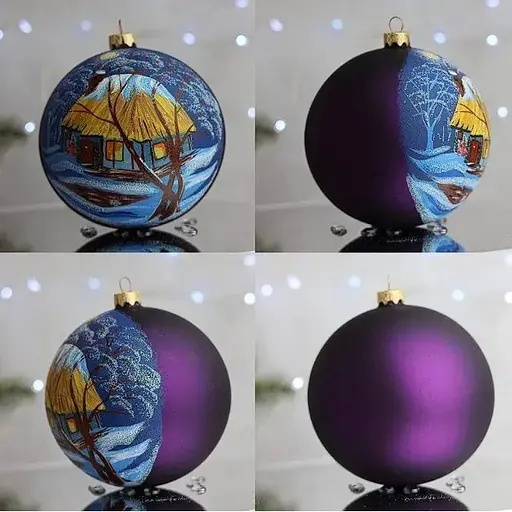 Ялинкова прикраса Санта Шоп Ніч в українському селі скло (4820001112368) - фото 4