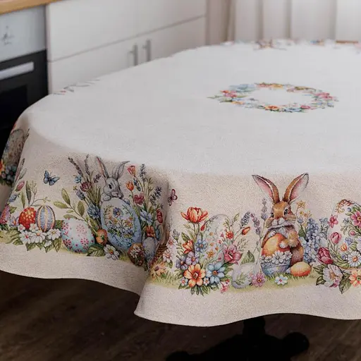 Скатерть Прованс Соцветие гобелен овальная 136х240 см (44108) - фото 3