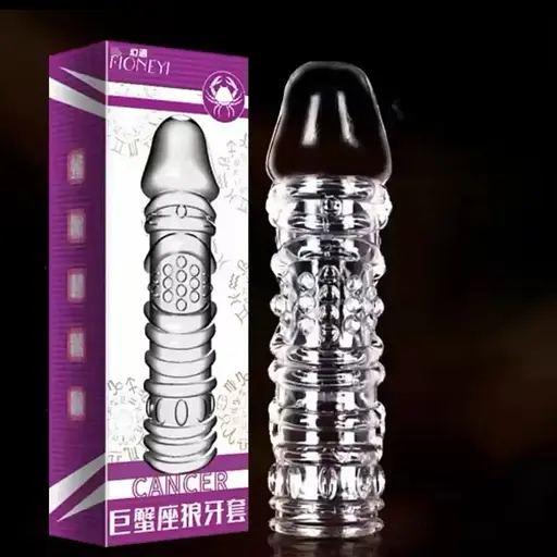 Насадка на пеніс із шипами вусиками з додатковою стимуляцією.фіолетова - фото 1