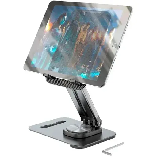 Підставка для планшета Hoco PH48 360 градусів сіра настільна - фото 1