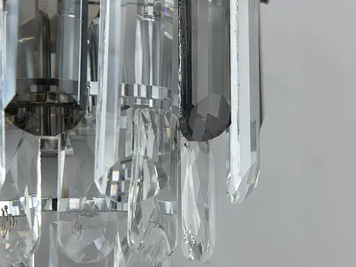 Класичне бра з кришталю на 2 лампи, колір хром - фото 3