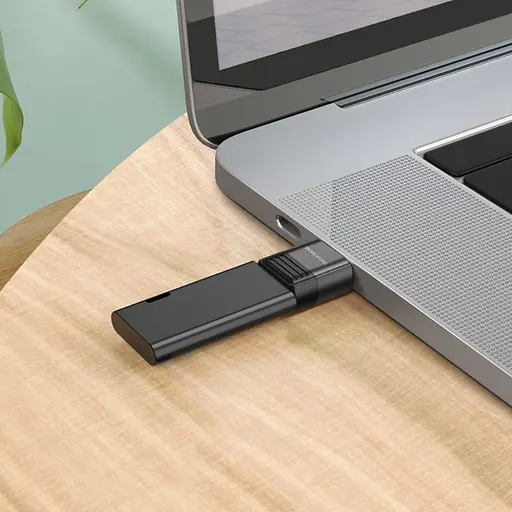 Адаптер переходник Borofone BV18 ​​USB to Type-C F черный - фото 2