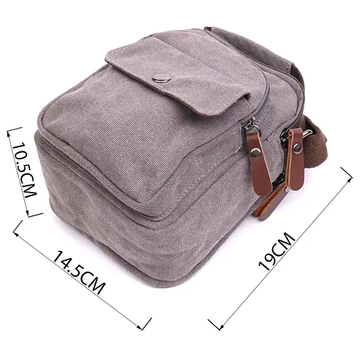 Невелика чоловіча сумка із щільного текстилю Vintage 14,5х19х10,5 см sum0028941 - фото 3