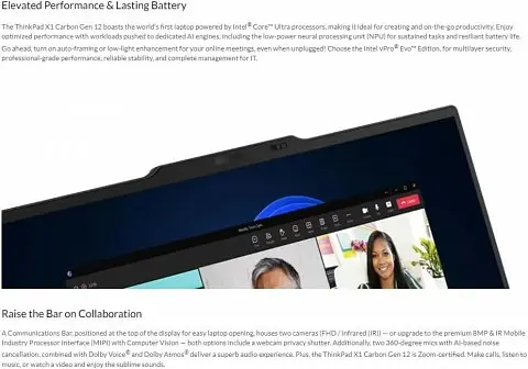 Ноутбук Lenovo ThinkPad X1 Carbon Gen 12 (21KC000MUS) - фото 5