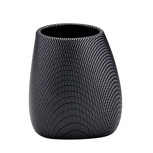 Стакан для зубных щеток керамический Moiree, черный (20201)