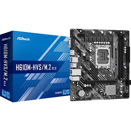 Материнская плата ASRock H610M-HVS/M.2 R2.0 (1700/H610, 2xDDR4, 1xPCIex16, HDMI/VGA, 4xSATAIII, M.2, GLan, 7.1ch, mATX) - фото 5