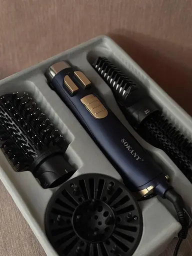 Фен-щітка Sokany SK-15007, 2 режими роботи Синій 1400 Вт - фото 2