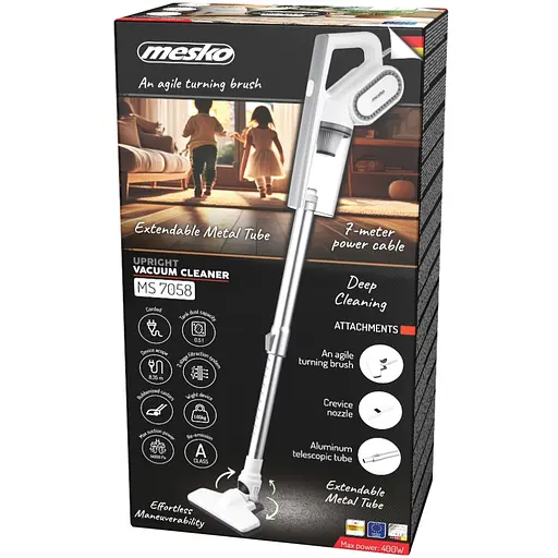 Пылесос Mesko MS 7058 контейнерный/ 400Вт/ 0.5л/ циклон/ белый - фото 12