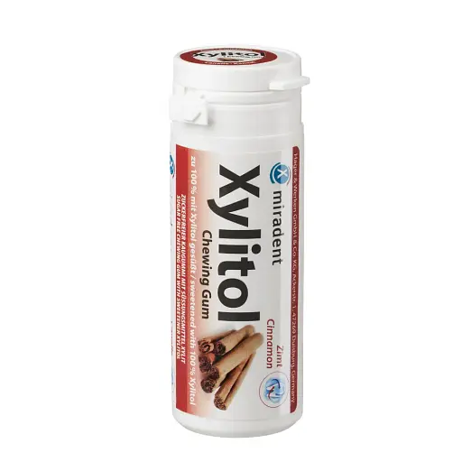 Жувальна гумка з ксилітолом Xylitol Chewing Gum Cinnamon 30 шт, Miradent - фото 1