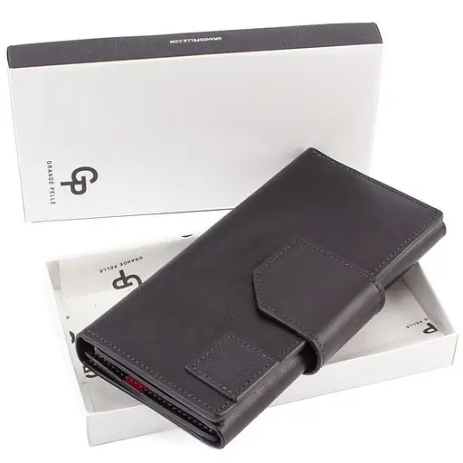 Кожаный женский кошелек Grande Pelle 19.5х10х3 см acs0029348 - фото 5