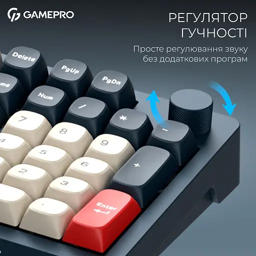 Клавіатура GamePro Asgard Drakkar Keychron Super Red Switch Wireless/Bluetooth/USB Blue бездротова (MK305BL) - фото 7