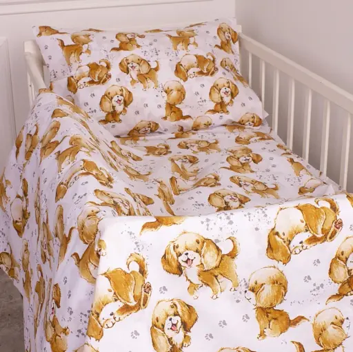 Комплект постельного белья MirSon Бязь 20-0020 Red dogs 160x220 см бежевый (2200010264494) - фото 1