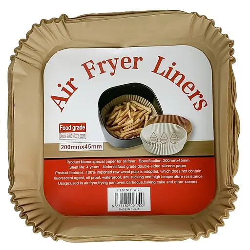 Одноразовые бумажные вкладыши для аэрофритюрницы A-Plus 200 мм × 45 мм термостойкие пищевая бумага - фото 2