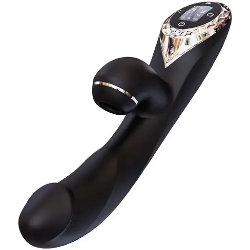 Вакуумный вибратор-кролик с подогревом KisToy A-King Pro Black