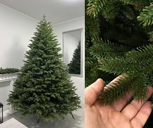 Штучна пухнаста лита ялинка Лісова красуня на шарнірах (висота 2.20м) Зелена - фото 3
