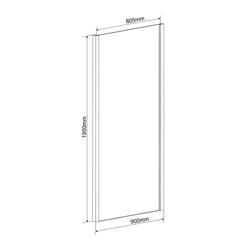 Душова стінка Eger 90x190 599-150-90W(h), прозорий - фото 2