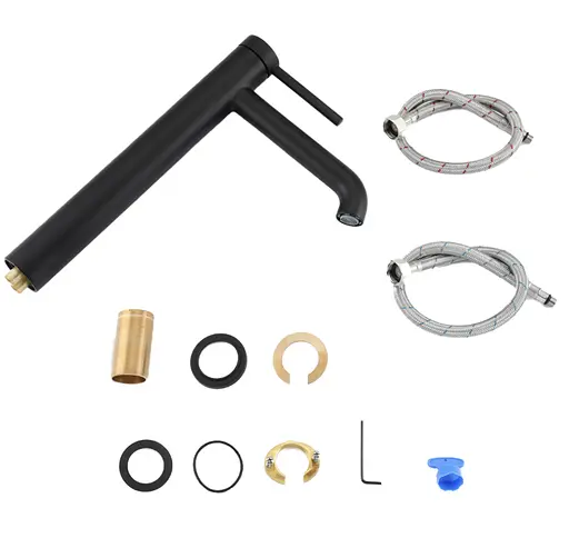 Змішувач для умивальника Gappo високий чорний G1006-26 Чорний матовий - фото 2