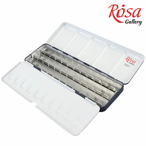 Пенал для акварельних фарб Rosa Gallery металевий Індіго 21 кювета   - фото 3