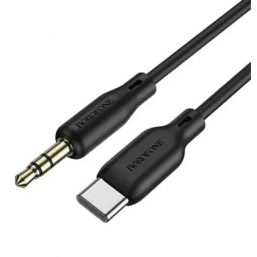 Аудіокабель Borofone BL18 Type-C silicone digital audio conversion cable чорний - фото 1