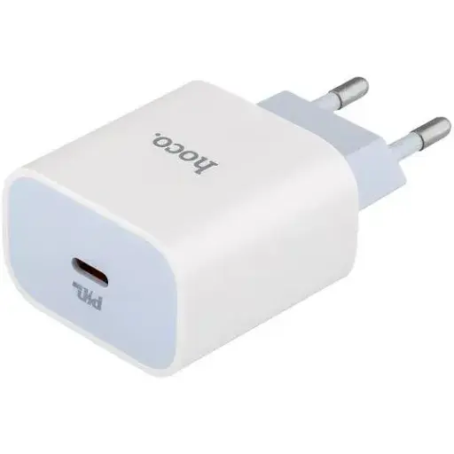 Сетевое зарядное устройство с поддержкой быстрой зарядки Hoco C76A Plus PD 1Type-C/20W Белый - фото 1