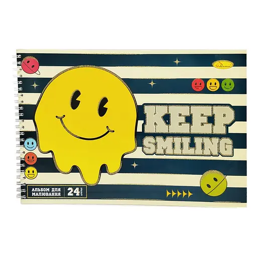 Альбом для рисования A4 Апельсин АП-0306-5, 24 листа, пружина сбоку - фото 1