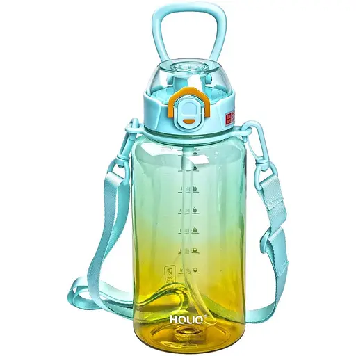 Пляшка для води Yiwu спортивна 1 л з мундштуком і ремінцем м'ятний Yiwu HP-14-31M - фото 4