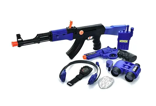 Набор полицейского 33740-33750 автомат-трещётка, пистолет, рация, в коробке (6903317592340) Вид 1 - фото 1