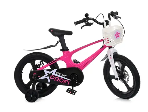 Велосипед детский PROF1 16" MB 161020-2 STELLAR Розовый, SKD75, магн.рама, диск.тормоз, корзинка, в коробке (6903331763092) - фото 1