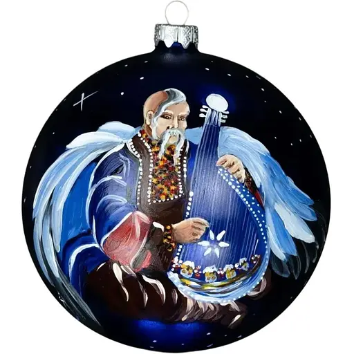 Ялинкова прикраса Різдвяні історії Кобзар-Хранитель куля скло (4820001154689)