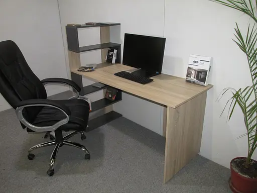 Cтіл комп'ютерний з полицями М-ЗОН Джеко 1416L лівий Сонома/Антрацит (MZN-031027) - фото 5