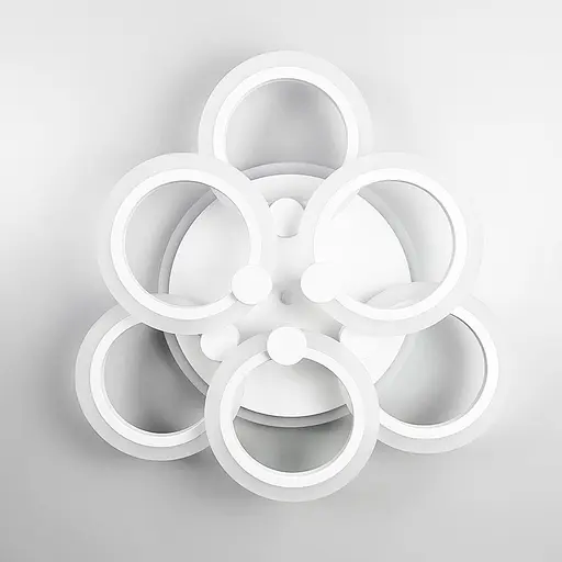 Світлодіодна біла люстра Senta на 6 кілець Line.F A 2374/3+3S WH - фото 1