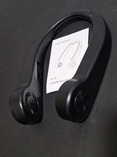 Портативный шейный вентилятор черного цвета с перезаряжаемым. - фото 4