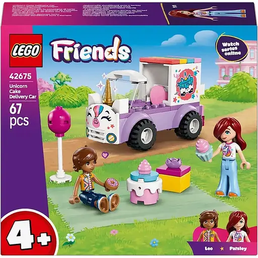 Конструктор LEGO Friends Автомобиль для доставки тортов с единорогами 67 деталей (42675)