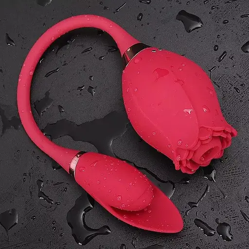 Вакуумный вибратор "Роза" Valery двойная стимуляция USB Розовый K0499-1 - фото 10