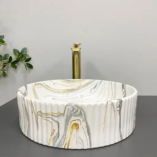 Умивальник VBI Brindisi M stains matt накладний VBI-014101, Мармур - фото 3