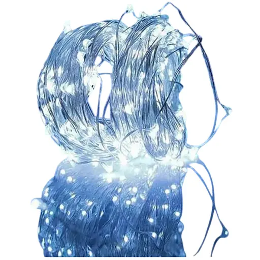 Светодиодная гирлянда нить капля росы 4.5м 50led батарейки белая