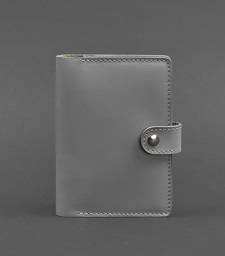 Кожаная обложка для паспорта 3.0 серая - фото 1