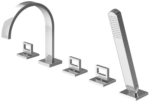 Смеситель на борт ванны Kohlman Nexen-S chrome SQB262U Хром - фото 1