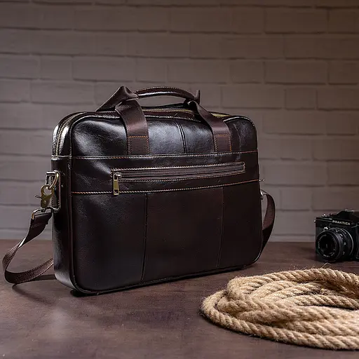 Чоловіча шкіряна сумка Vintage 39х28,5х6,5 см sum0014987 - фото 5