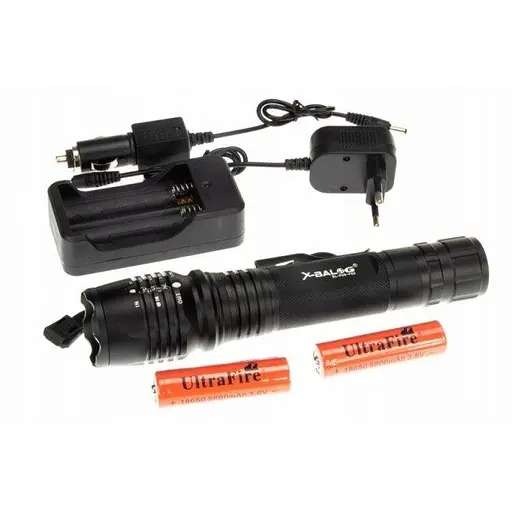 Ліхтар X-Balong BL-P08-P50 + zoom + ЗУ220/12В +2x18650 + 5 режимів - фото 6