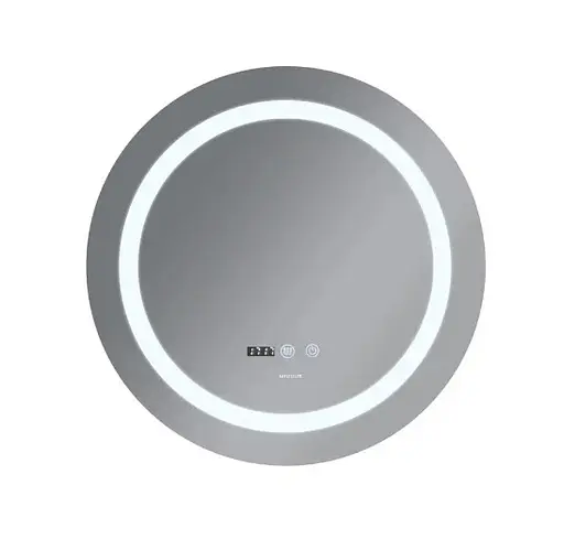 Дзеркало Mixxus PLAIN MC02-80 з LED Touch, Anti-fog, димером, регулюванням яскравості, годинником (MI6931) - фото 5