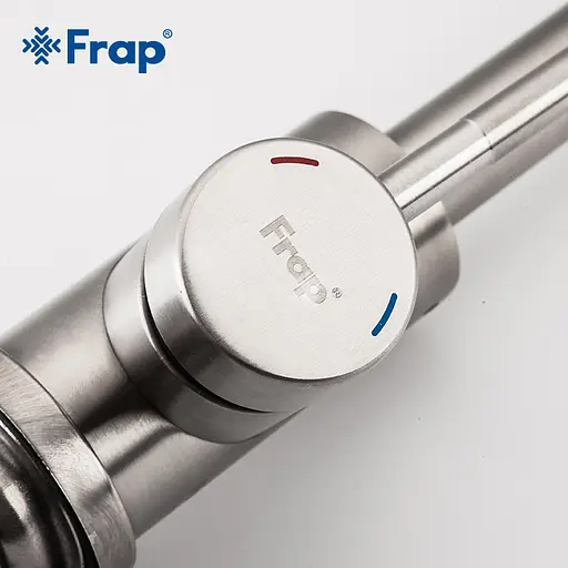 F40899 (H899) Змішувач для кухні НЕРЖ. U-гусак гайка Ø35 Frap 1/10 Нержавіюча сталь - фото 3