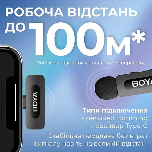 Мікрофон Boya BY-V3 combo Type-C/Lightning Black (BY-V3 Combo) - фото 9