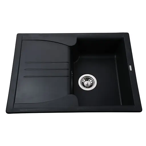 Гранітна мийка Globus Lux Balaton чорний 680x500 мм А0002, Чорний - фото 1