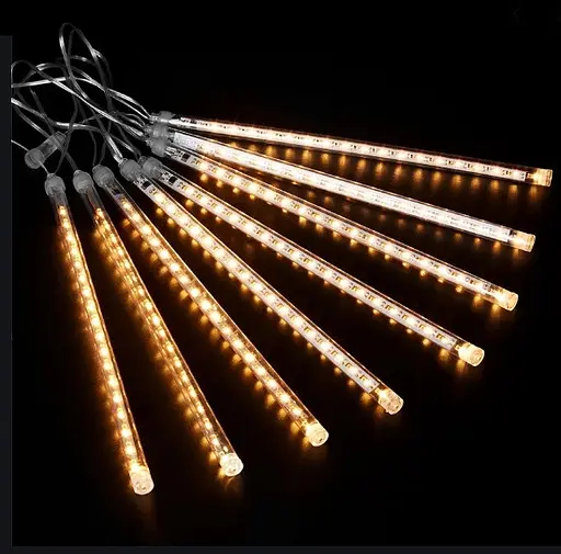 Гірлянда світлодіодні бурульки 8 шт. 50 см (прозорий шнур) Золотий