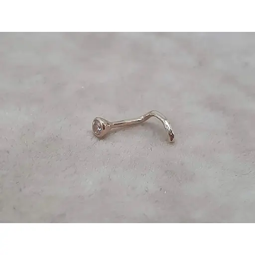 Золота сережка-пірсинг Dear в ніс Dear с фіанітом. 1023.1 - фото 2